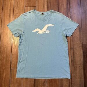 Vintage Hollister Baby Blue T Shirt Men's XL Single Stitch 2000s